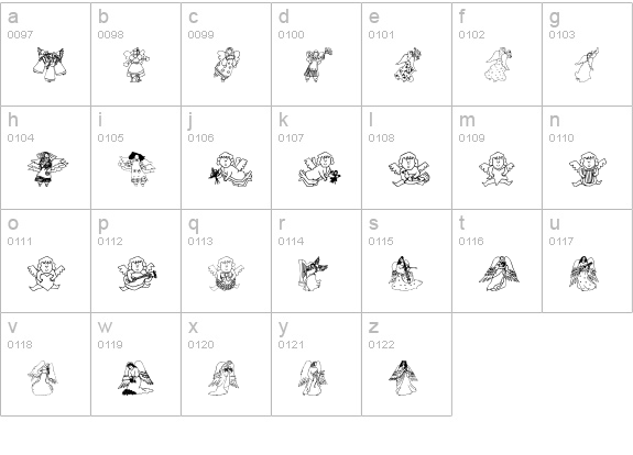 Angel'Os 1 lowercase a-z preview