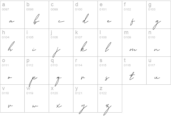 angelic bonques script lowercase a-z preview