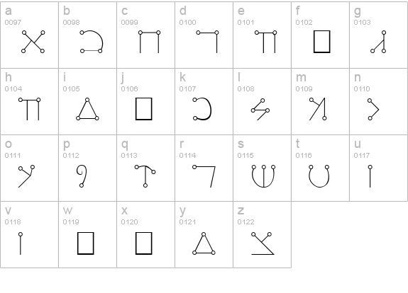 Angelic Regular lowercase a-z preview
