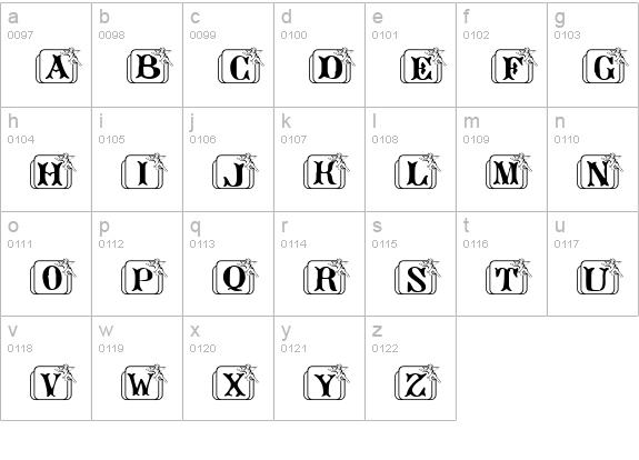 Angelots lowercase a-z preview