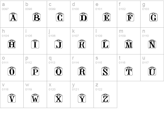 Angelots (Unregistered) lowercase a-z preview