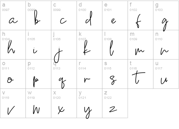 Anggeliana lowercase a-z preview