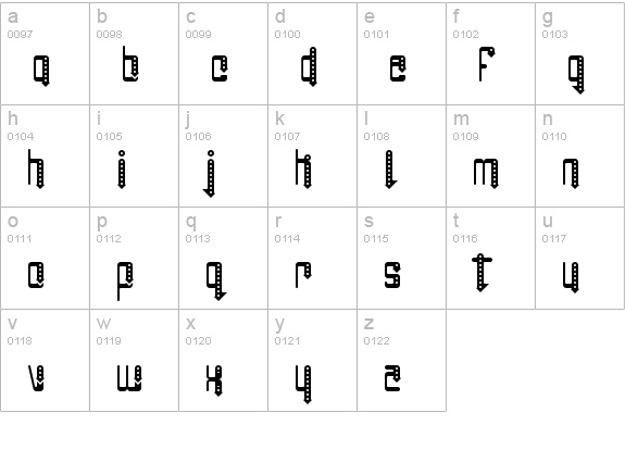 Angie Pierced lowercase a-z preview
