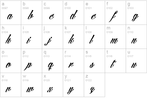 Angilla Tattoo Personal Use  lowercase a-z preview