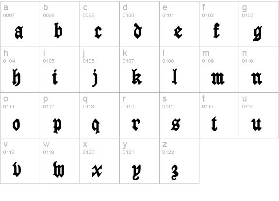 AngloSSK Bold lowercase a-z preview