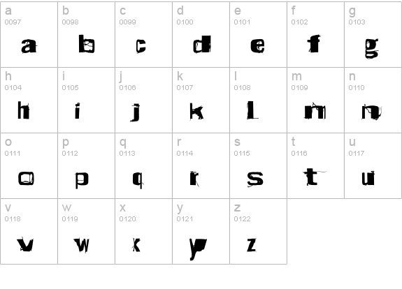 Angst-Heavy lowercase a-z preview