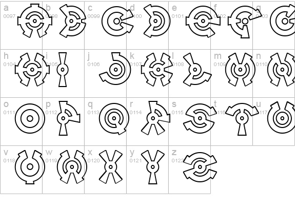 Anillo Outline lowercase a-z preview