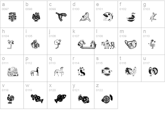 Animal Design lowercase a-z preview