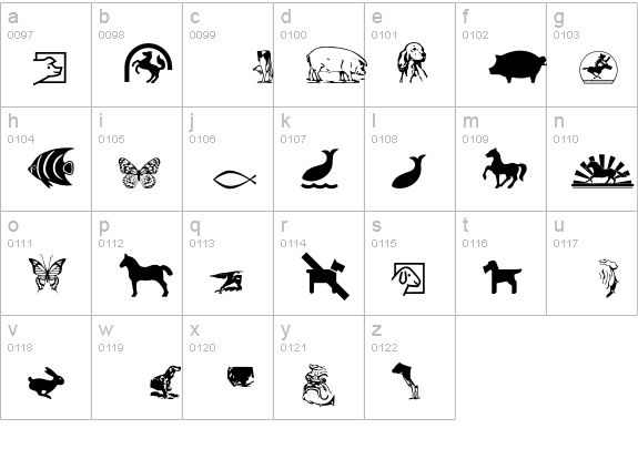 AnimalsP01 lowercase a-z preview