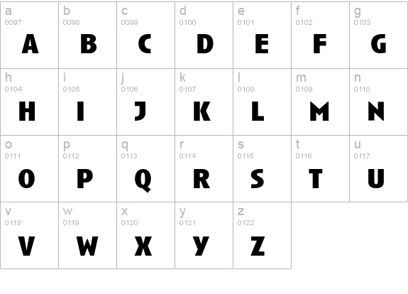 Anisette-Bold lowercase a-z preview
