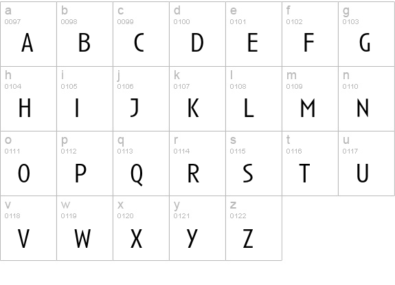 Anisette-Light lowercase a-z preview