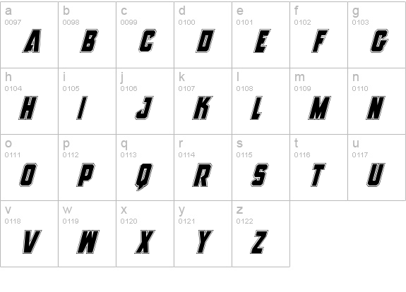 Anitlles Academy Italic lowercase a-z preview