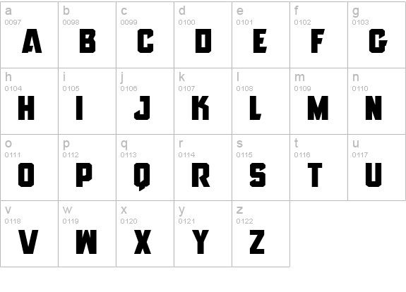 Anitlles Expanded lowercase a-z preview