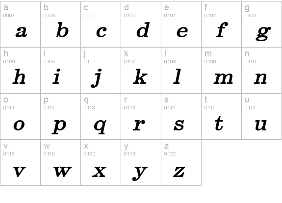 Annual-Extended Bold Italic lowercase a-z preview