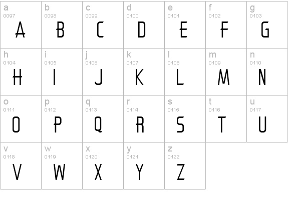 Antartic lowercase a-z preview