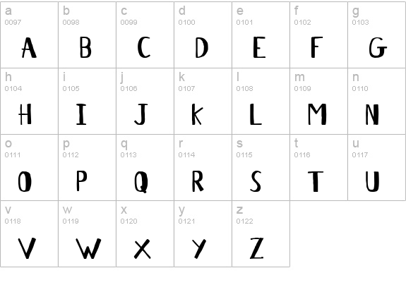 Antelope H lowercase a-z preview