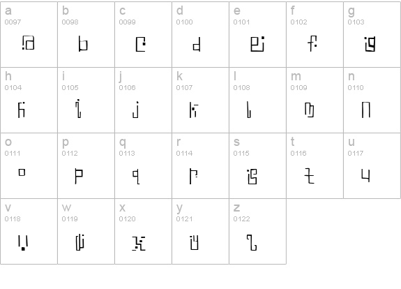 Antimony Blue lowercase a-z preview