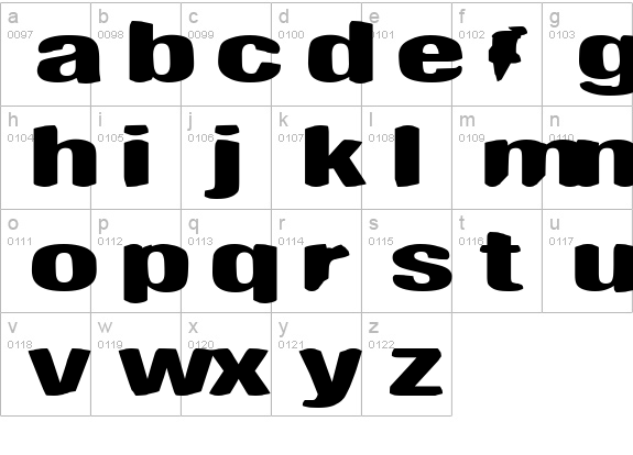 Antimony Funk lowercase a-z preview
