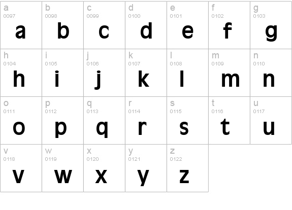 Antiqua 101 Bold lowercase a-z preview