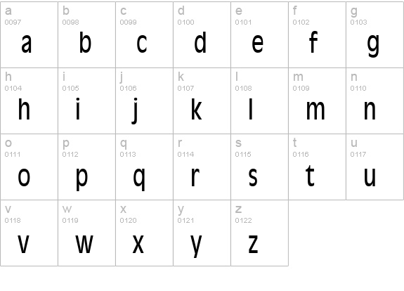 Antiqua 101 Thin Normal lowercase a-z preview