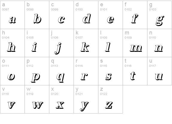 AntiquaSh-Cd-BoldItalic lowercase a-z preview