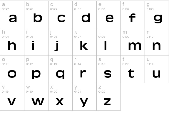 Antique Olive Extended lowercase a-z preview