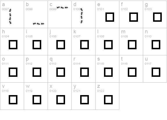 AntPile lowercase a-z preview