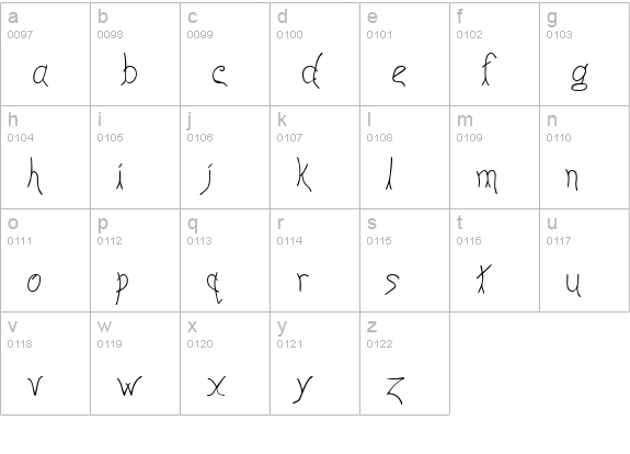 Anyway Light lowercase a-z preview