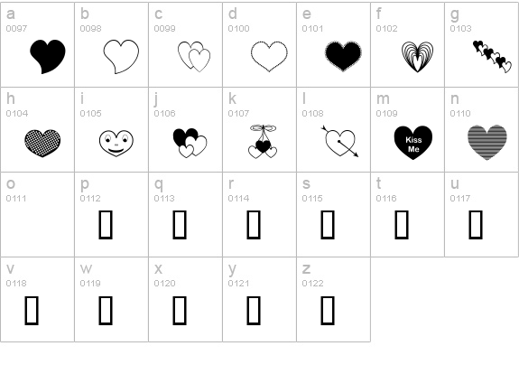 ap_justhearts lowercase a-z preview