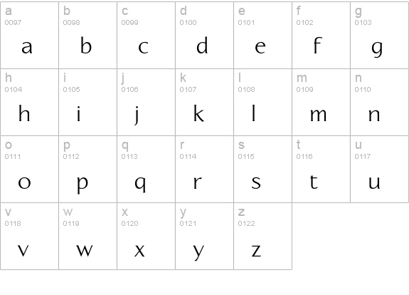 Aperto Regular lowercase a-z preview