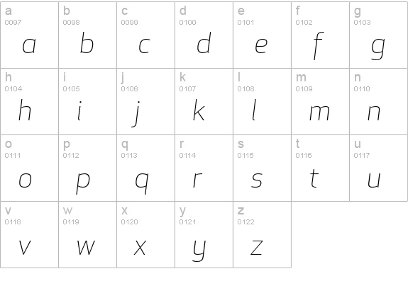 ApexNew-LightItalic lowercase a-z preview