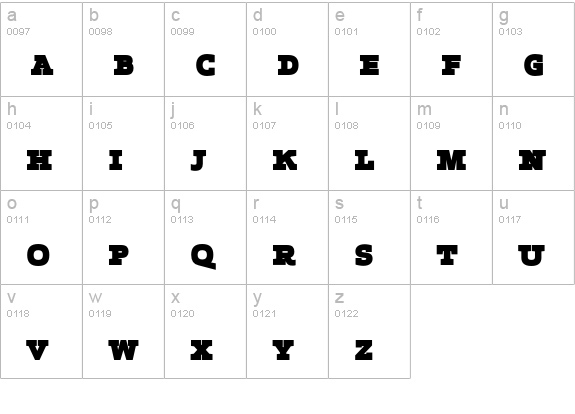 ApexSerif-ExtraBoldCaps lowercase a-z preview