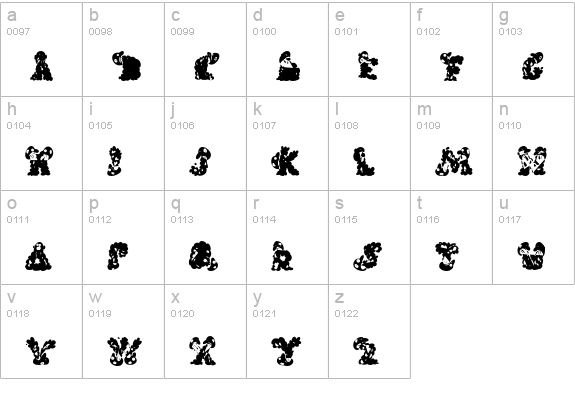 Aphrodite lowercase a-z preview