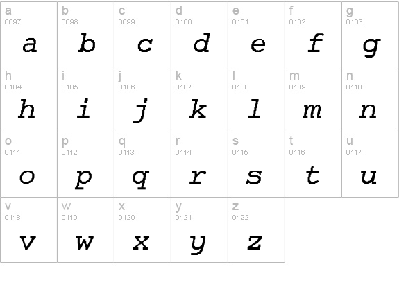 APL-Normal lowercase a-z preview