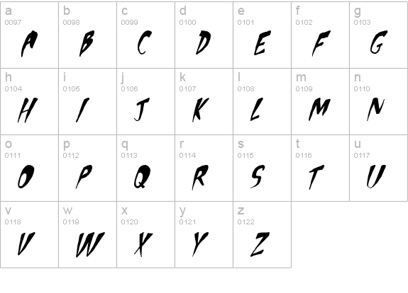 Apocalypse 1 lowercase a-z preview