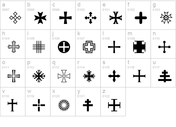 Apocalypso-Crosses lowercase a-z preview