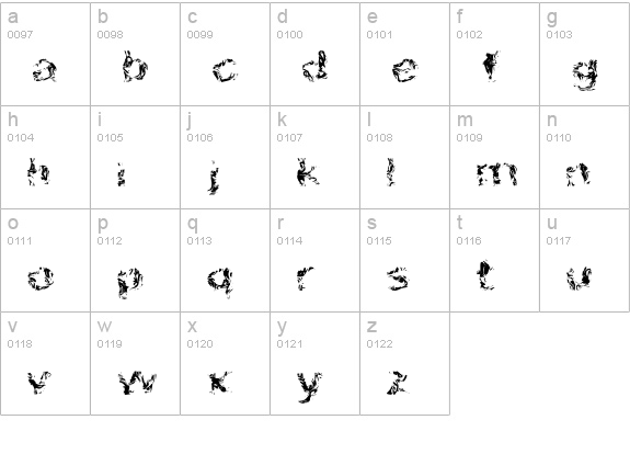 Apokalypto lowercase a-z preview