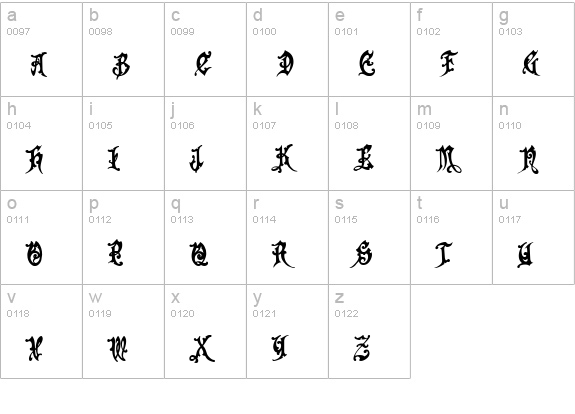Apollyon™ lowercase a-z preview