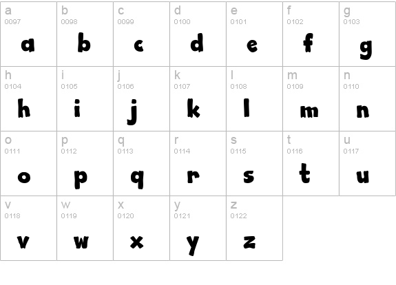 Apple Boy BTN lowercase a-z preview