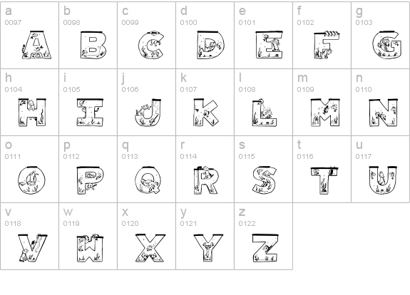 Aquarium lowercase a-z preview