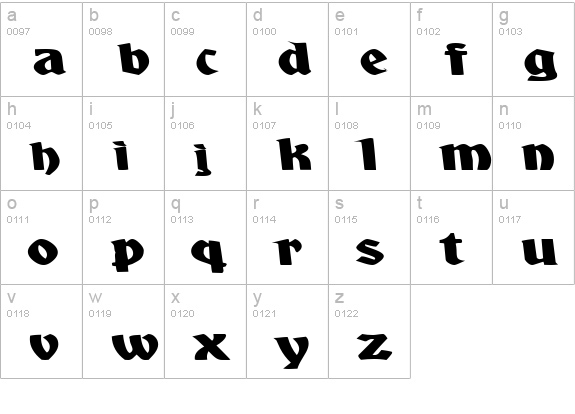 AquiEstaSSK lowercase a-z preview