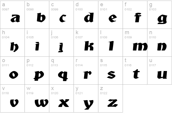 AquiEstaSSK Italic lowercase a-z preview