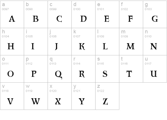 Aquitaine CapsMedium lowercase a-z preview