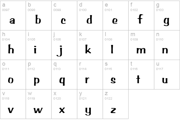 ArabBruD lowercase a-z preview