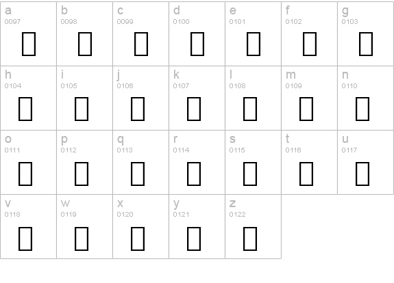 Arabic 11 BT lowercase a-z preview