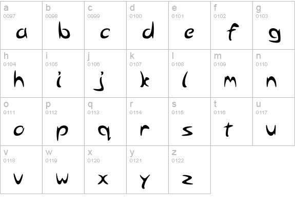 Arabolical 1 lowercase a-z preview