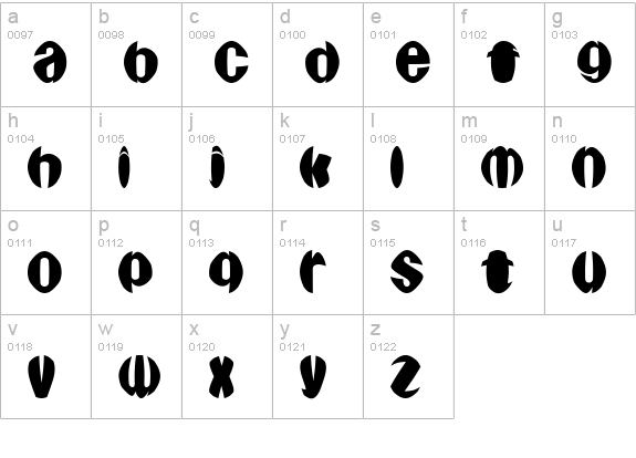 Aragones lowercase a-z preview