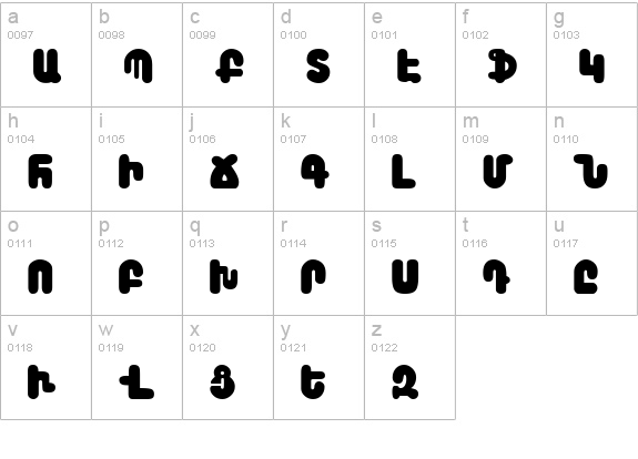 Arax lowercase a-z preview