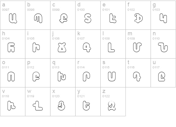 Arax-Barab lowercase a-z preview