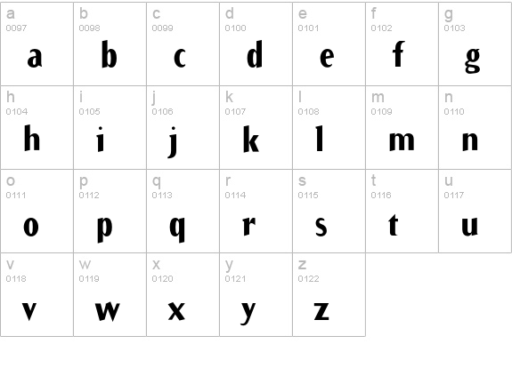 ArbitraryBold lowercase a-z preview